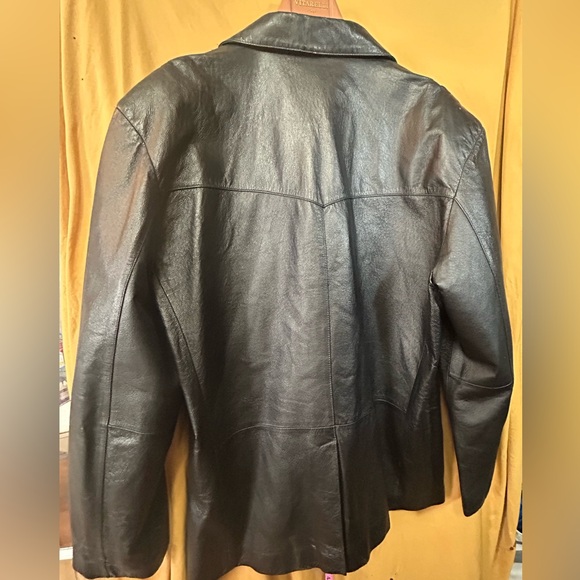 LEATHER WORLD MENS VINTAGE JACKET SIZE XXL BUTTON FRONT - Picture 5 of 8